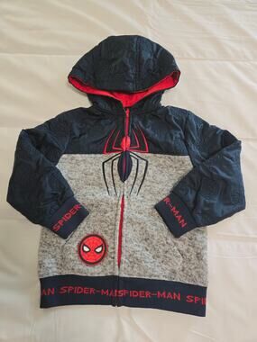 Spiderman Full Zip Hooded Jacket Boys Size 5